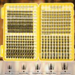 Cross-border hot-selling wheat ear pure wild fishtail autumn maple leaf 400 clusters eyelash book large capacity false eyelashes C curl mixed pack source