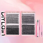 80D200D Fluffy Messy Segmented Doll Lashes 5D 3D Multi-Layer Extension 10-18mm Thick False Eyelashes Lash Book