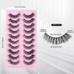 European and American thick eyelashes 8D fluffy curled voluminous false eyelashes multi-layer long cross mink-like lashes