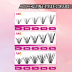 Cross-border European and American eyelash book mixed style false eyelashes 720 clusters large capacity black stem segmented self-lash extension set