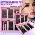 Cross-border bestseller, foreign trade single-cluster segmented DIY natural thick false eyelashes, large-capacity lash book, self-applied eyelashes