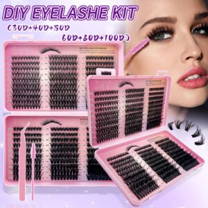 Cross-border bestseller, foreign trade single-cluster segmented DIY natural thick false eyelashes, large-capacity lash book, self-applied eyelashes