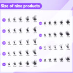 Factory direct supply 5-row 3D simulation natural hot-melt cluster lashes 10p 20p 30p 40p, comic-style lashes in multiple lengths