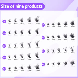 Factory direct supply 5-row 3D simulation natural hot-melt cluster lashes 10p 20p 30p 40p, comic-style lashes in multiple lengths