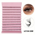 Cross-border bestseller glue-dot cluster lashes 5-20D, tapered, natural and dense, for eyelash extensions
