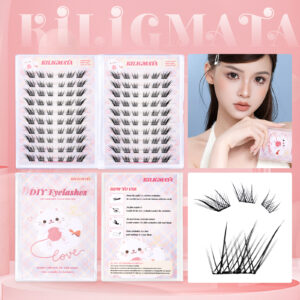Large Capacity No-Glue False Eyelashes Fox Style Self-Application Segmented Clumps Sunflower Fishtail Lazy Person Lash Book for Beginners