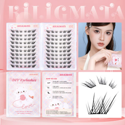 Large Capacity No-Glue False Eyelashes Fox Style Self-Application Segmented Clumps Sunflower Fishtail Lazy Person Lash Book for Beginners