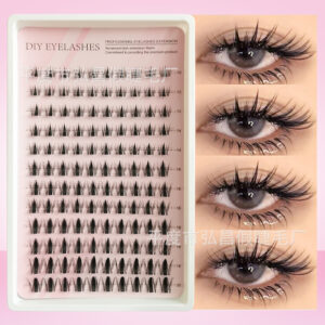 Cross-border best-selling false eyelash set DIY self-lamination autumn maple leaf segmented single cluster soft fine stem large capacity