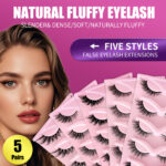 Cross-border best-selling large-capacity one-piece false eyelashes with black stem, thick, curly, fox-style false eyelashes, pair hair source factory