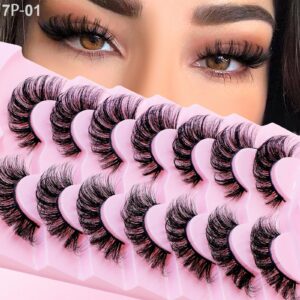 Cross-border bestseller European and American style false eyelashes 7 pairs set, thick, natural, curled, stable supply from cross-border source factory