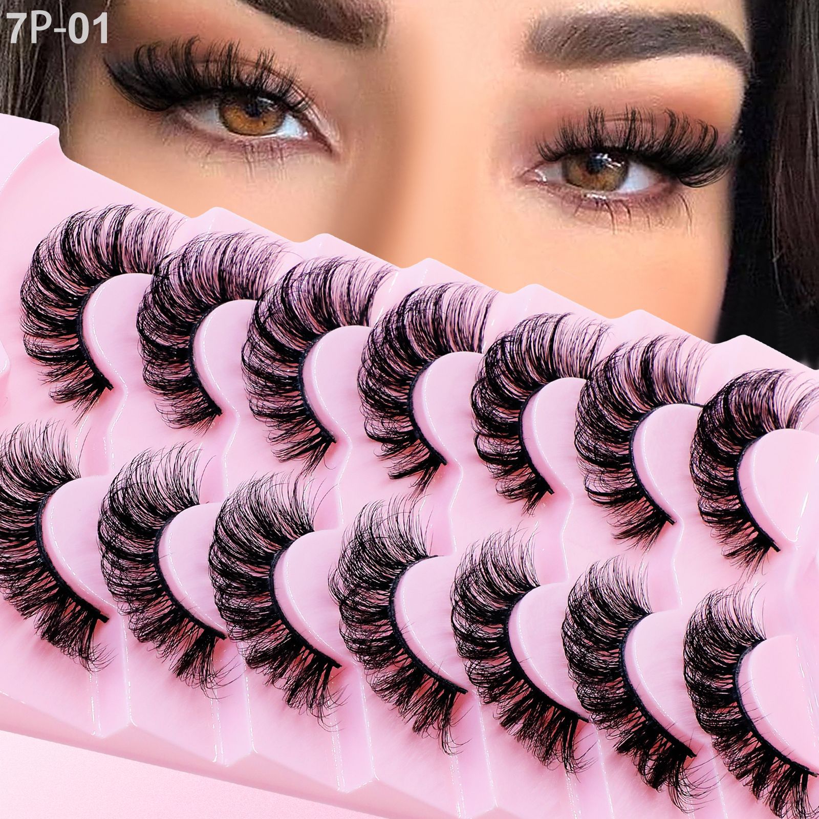 o1cn01kbwzha1vvpmuwlerx 4268352658 0 cib.jpg Cross-border bestseller European and American style false eyelashes 7 pairs set, thick, natural, curled, stable supply from cross-border source factory