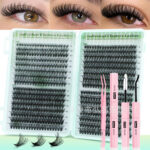 Cross-border bestseller 30D/40D/50D 640 clusters lash book large capacity false eyelashes D curl mixed pack from source factory