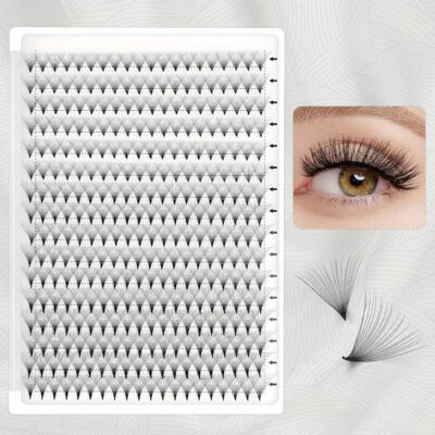 Cross-border Europe/US 10D20D tapered tip glue dot cluster long self-adhesive false eyelashes curled natural style
