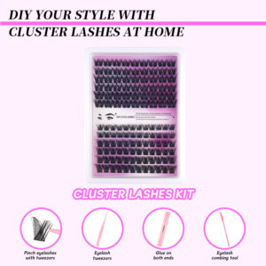 European and American cross-border best-selling DIY eyelash glue set, natural and thick 280 clusters segmented flower false eyelashes wholesale