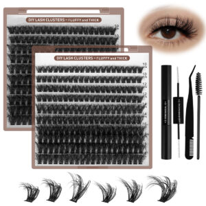 Cross-border DIY false eyelashes fluffy D-curve 30P 60P 80P 100P hot-melt cluster lashes European and American wholesale