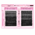 Pingdu source factory DIY cross-border self-lamination segmented simulation natural thick curly false eyelash glue set