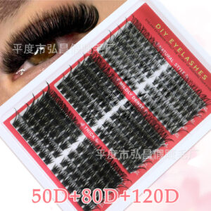 Amazon cross-border DIY single-cluster false eyelashes 50D+80D+120D mixed 250 clusters curly false eyelashes