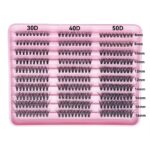 Cross-border large-capacity DIY segmented eyelash extensions D-curve thick fluffy soft single cluster lashes 8-16mm
