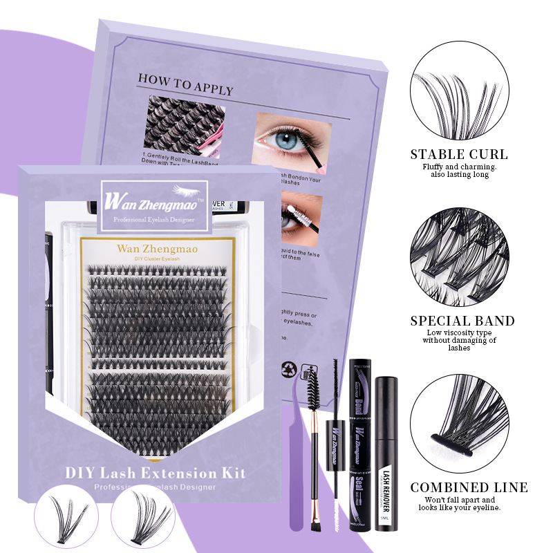 o1cn01lccqld2eebwiddde2 2215841308713 0 cib.jpg Wanzhengmao 3040p Cross-border Large Capacity Amazon European and American Style Single Cluster Photogenic Purple Set False Eyelashes