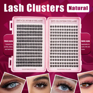 Cross-border e-commerce eyelash book segmented false eyelashes wheat spike trilogy cluster lashes thick curly self-lash extension