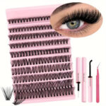 Amazon Hot Selling DIY Segmented D-Curl False Lashes Thick and Curly Self-Lash Extension Kit Cross-Border In Stock Long and Slim