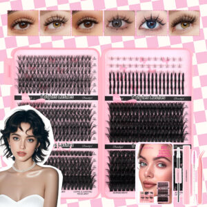 30P-100P Mixed Eyelash Book Wholesale Factory Single Cluster Natural Clear Segmented Idol False Eyelashes Curled
