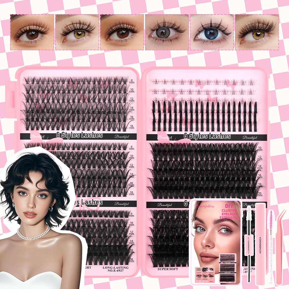 o1cn01ljyppy2eec3eaq0le 2215841308713 0 cib.jpg 30P-100P Mixed Eyelash Book Wholesale Factory Single Cluster Natural Clear Segmented Idol False Eyelashes Curled
