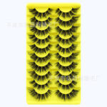 Cross-border bestseller, 10 pairs Russian volume false eyelashes, European and American thick, three-dimensional, curly, flat false eyelash factory