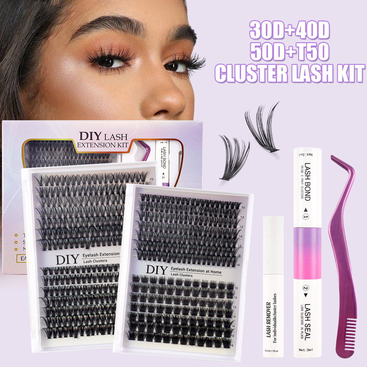 o1cn01lmgadu2eec1o4zjaz 2215841308713 0 cib.jpg DIY Sectional False Lashes 14 Rows Large Capacity Set False Lashes 30D40D Combination Hot Melt Lash Set