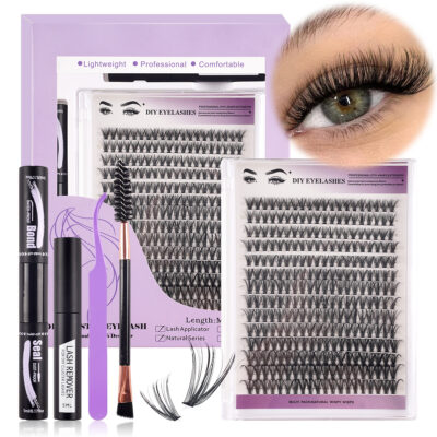 European and American cross-border dense large-volume 280 clusters D-curve DIY eyelashes segmented single-cluster lash extension wholesale