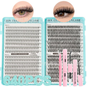 European and American cross-border bestseller Amazon 20D30D lash book set large capacity DIY segmented hot melt lash clusters