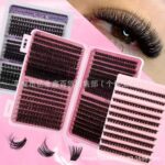 Cross-border large-capacity eyelash book DIY cluster lashes 9-16mm dense D curl 80D120D single cluster segmented eyelashes