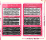 600-cluster large-capacity lash book DIY single-cluster flower lashes with glue, fox-style extra-long self-lash extension kit