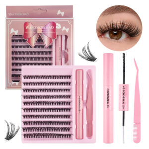 Cross-border 30P-100P Thick False Eyelashes Hot Melt Segmented Self-Lash Extension Amazon Wholesale Washboard Set