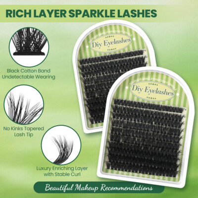 Cross-border bestseller 120-cluster segmented false eyelash set, European and American style C-curled, natural and dense, exquisite boxed lashes