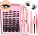 Cross-border DIY segmented eyelash book set, natural thick and curly, self-lashing cluster lashes, 32 rows, large capacity false eyelashes