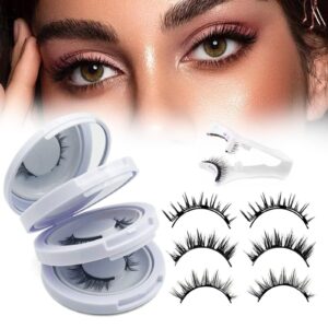 Cross-border best-selling magnetic eyelashes, little devil natural style, glue-free, reusable, upgraded magnetic false eyelashes