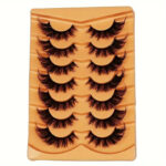 Cross-border false eyelashes, European and American style, 7 pairs, thick and curly 5D messy style, one-piece European and American fox-style slanting