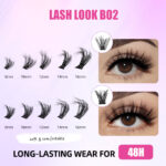 Pingdu Factory New Cross-border False Eyelashes DIY Single Cluster Fluffy Thick Curled欧美 Hot Melt Flower Lashes 60P