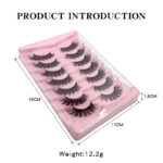 Overseas trade cross-border dense curly seven pairs pink blister box, fiber false eyelashes, wholesale European and American eyelashes long