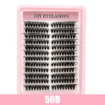 Cross-border 40D brown segment false eyelashes mixed DIY large capacity thick curly self-lash hot melt cluster manufacturer