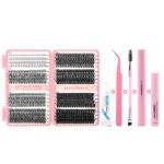 Cross-border DIY segmented pink eyelash book large capacity 30D-100D mixed pack Amazon new style 570 clusters of flower lashes