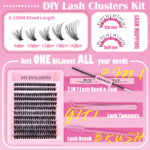 Cross-border bestseller large capacity mixed single cluster flower false eyelash set DIY segmented thick curly eyelashes