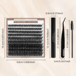 Cross-border DIY false eyelashes fluffy D-curve 30P 60P 80P 100P hot-melt cluster lashes European and American wholesale