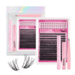Overseas DIY cross-border single-cluster large-capacity false eyelash book D-curled natural thick classic versatile daily lash extension