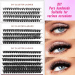 Pingdu Factory New Cross-border False Eyelashes DIY Single Cluster Fluffy Thick Curled欧美 Hot Melt Flower Lashes 60P