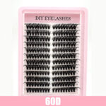 Cross-border 40D brown segment false eyelashes mixed DIY large capacity thick curly self-lash hot melt cluster manufacturer