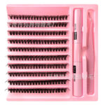 EU-US Cross-Border Best-Selling False Eyelashes 30D 40D 50D Segmented Hot-Melt Flare Lash Set 200 Clusters Voluminous 3D DIY