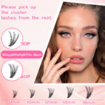European and American cross-border DIY single-cluster false eyelashes 30/40D mixed set, natural thick and realistic classic eyelashes