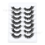 Cross-border European and American style false eyelashes, 7 pairs, thick and natural, curled, new from source factory, soft bristles